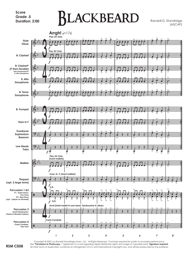 Randall Standridge Music Grade 0.5 - Blackbeard