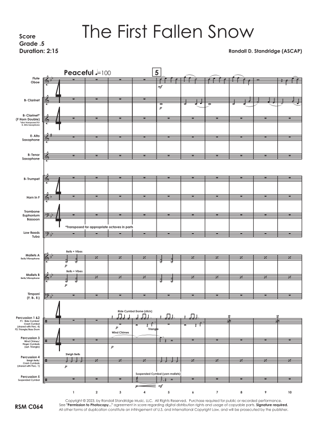 Randall Standridge Music Grade 0.5 - The First Fallen Snow