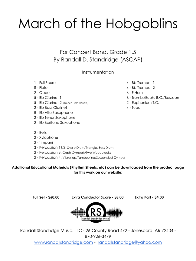 Randall Standridge Music Grade 1.5 - March of the Hobgoblins