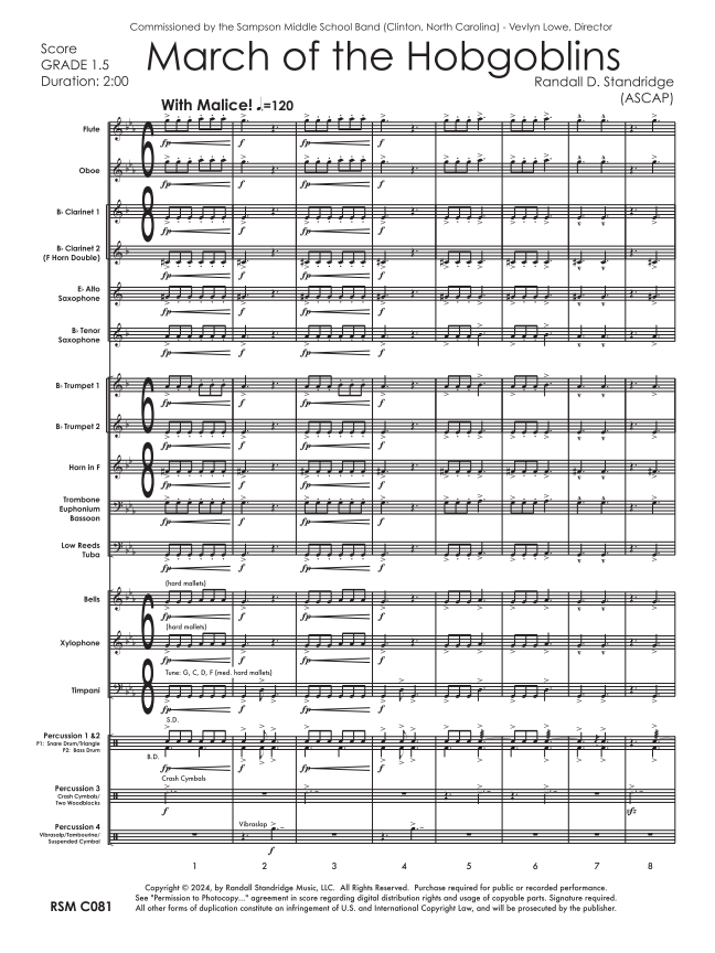 Randall Standridge Music Grade 1.5 - March of the Hobgoblins