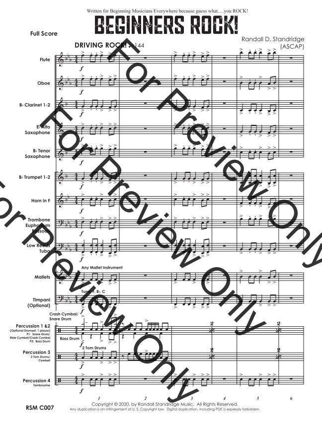 Randall Standridge Music Grade 1 - Beginners Rock