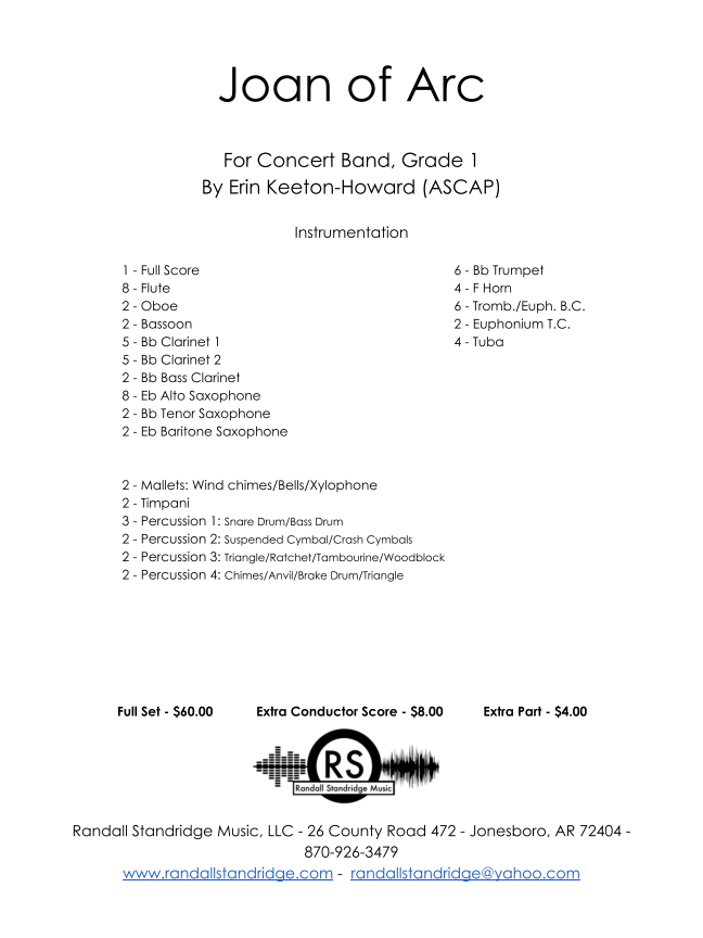 Randall Standridge Music Grade 1 - Joan of Arc