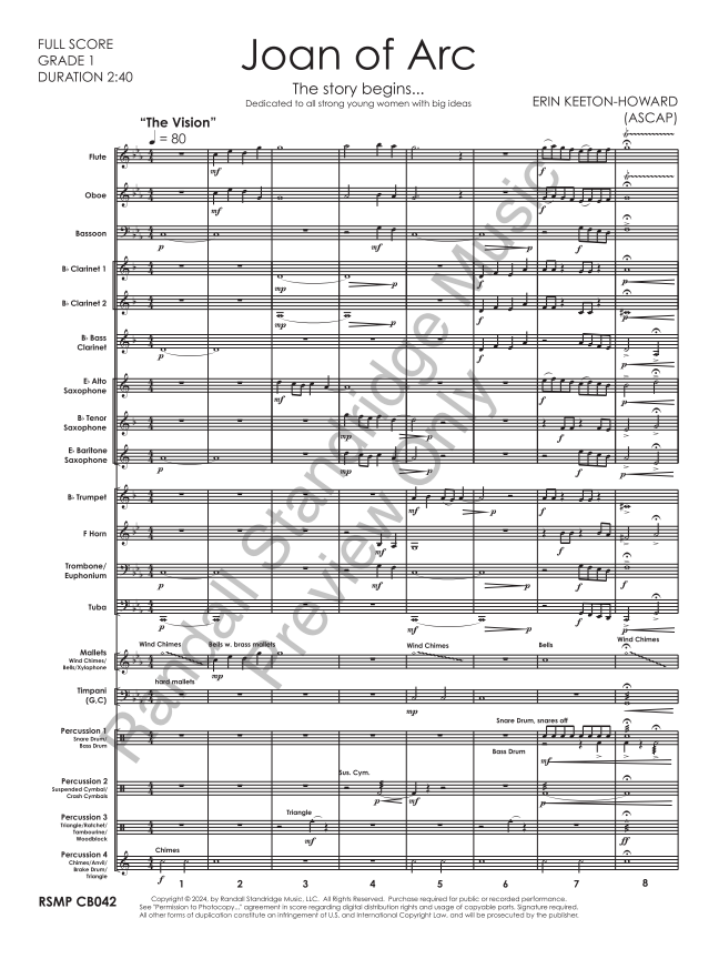 Randall Standridge Music Grade 1 - Joan of Arc