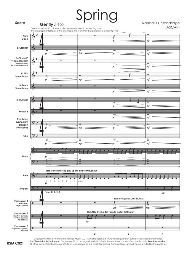 Randall Standridge Music Grade 1 - Spring