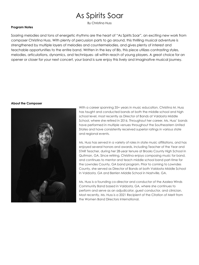 Randall Standridge Music Grade 2 - As Spirits Soar