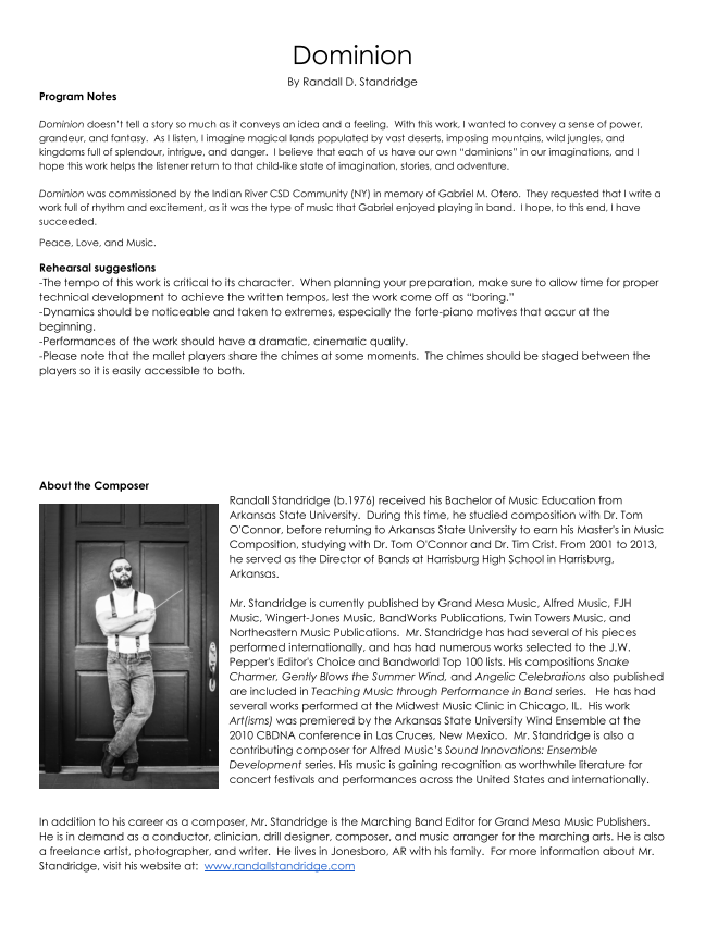 Randall Standridge Music Grade 2 - Dominion