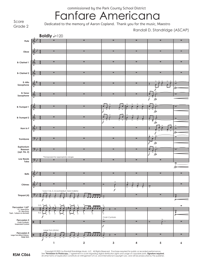 Randall Standridge Music Grade 2 - Fanfare Americana