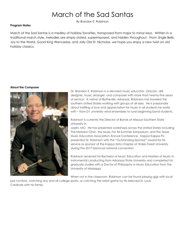 Randall Standridge Music Grade 2 - March Of The Sad Santas