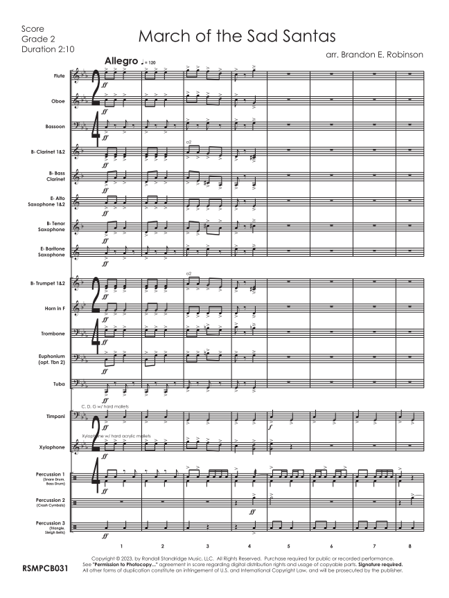 Randall Standridge Music Grade 2 - March Of The Sad Santas