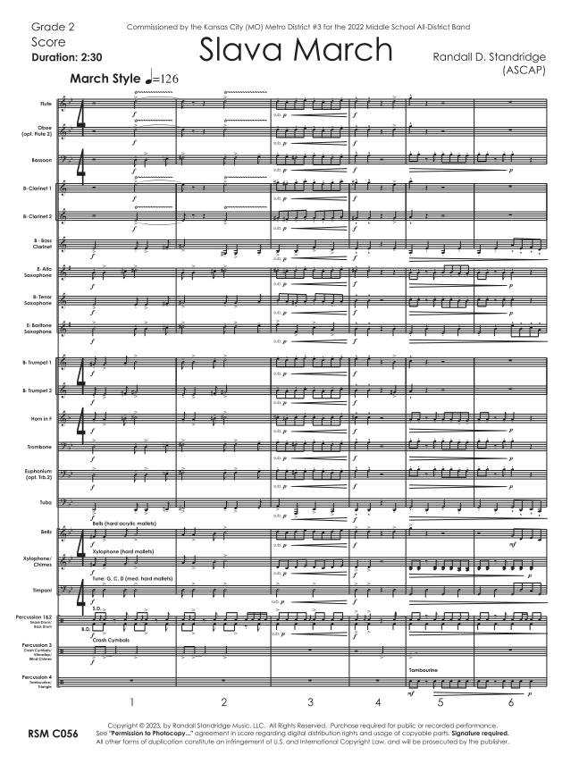 Randall Standridge Music Grade 2 - Slava March