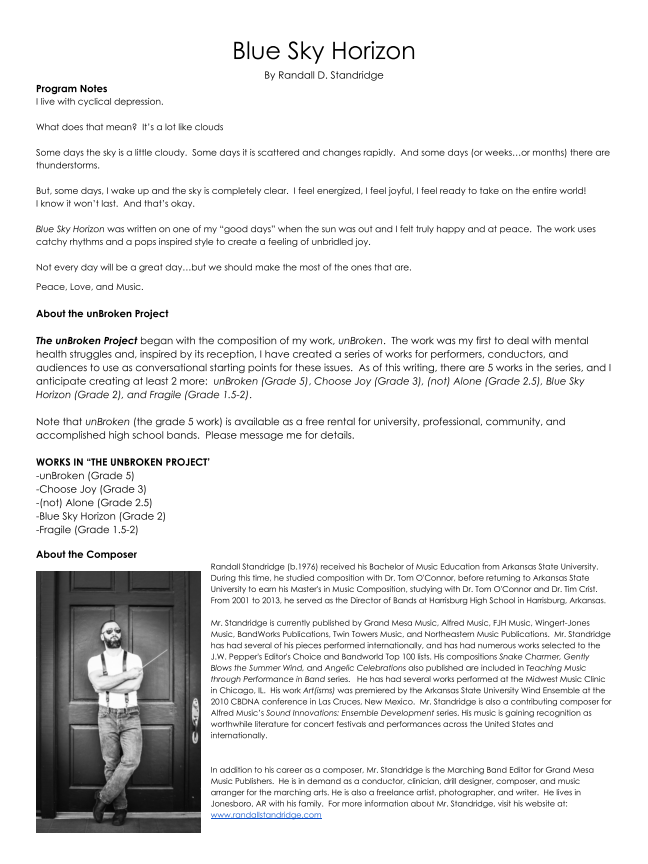 Randall Standridge Music Grade 2 - Blue Sky Horizon