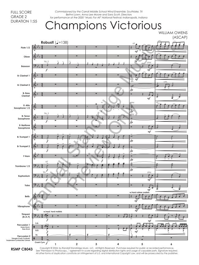 Randall Standridge Music Grade 2 - Champions Victorious