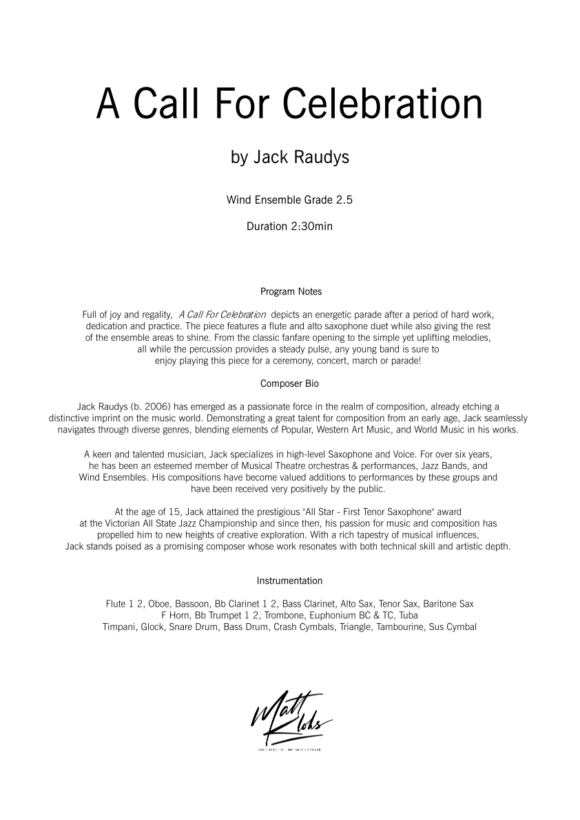 Grade 2.5 - A Call For Celebration