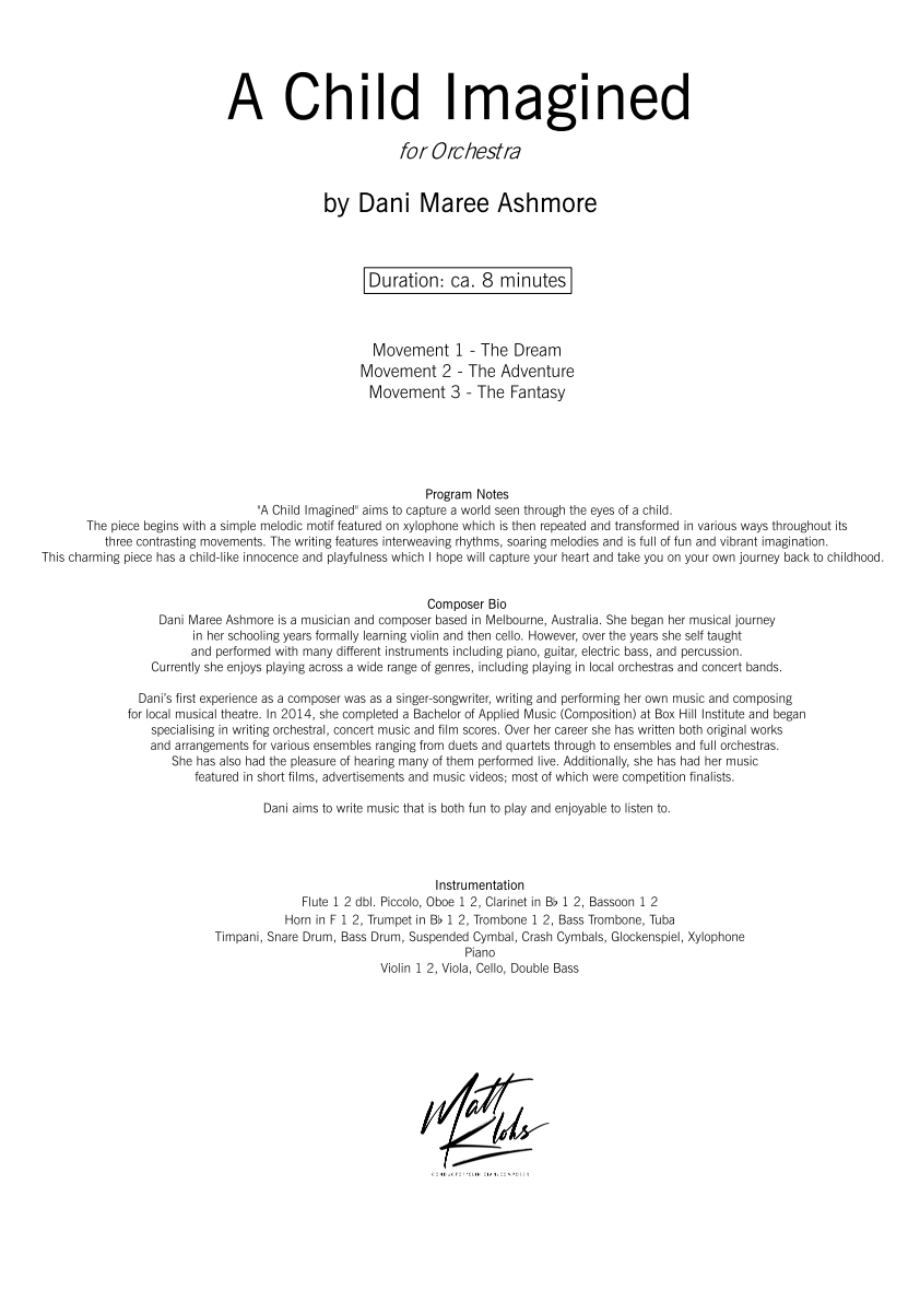 Symphony Orchestra - Advanced - A Child Imagined