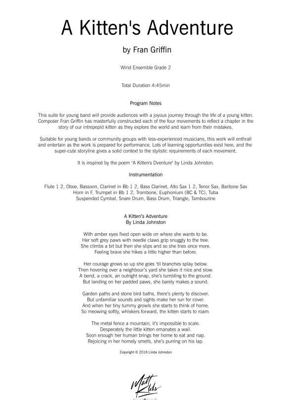 Grade 2 - A Kitten's Adventure