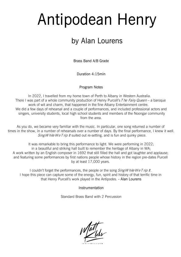 Brass Band - A/B Grade - Antipodean Henry