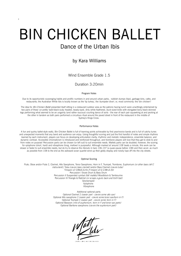 Grade 1.5 - Bin Chicken Ballet