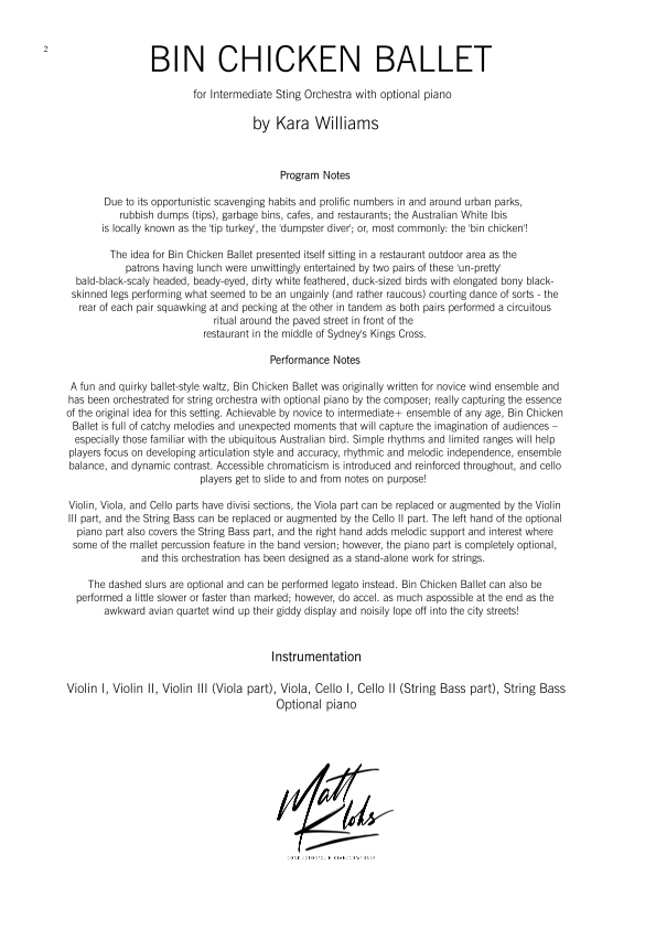 String Orchestra - Intermediate - Bin Chicken Ballet