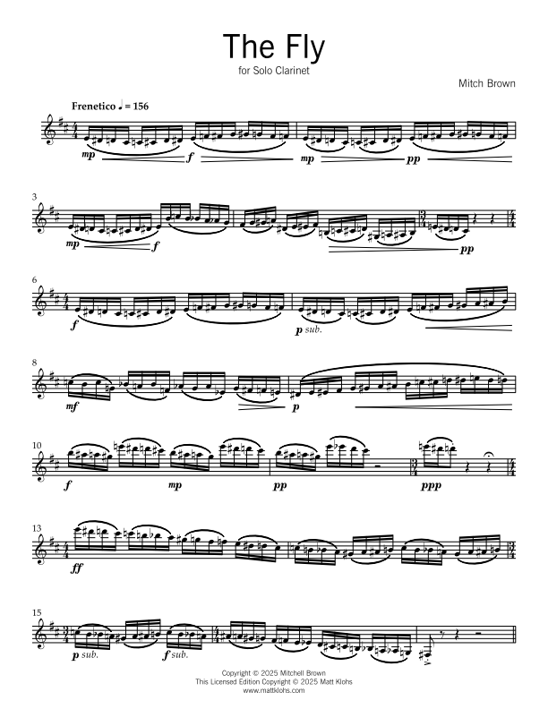 Solo Bb Clarinet - Critters - Five Miniatures
