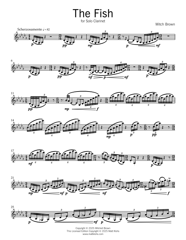 Solo Bb Clarinet - Critters - Five Miniatures