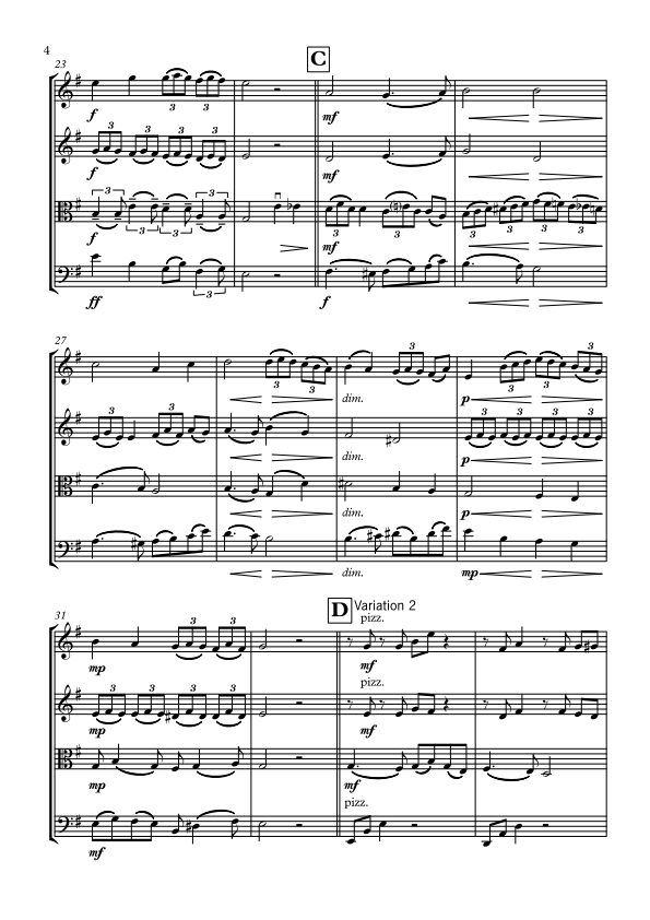 String Quartet - Intermediate - Eclectic Elegance