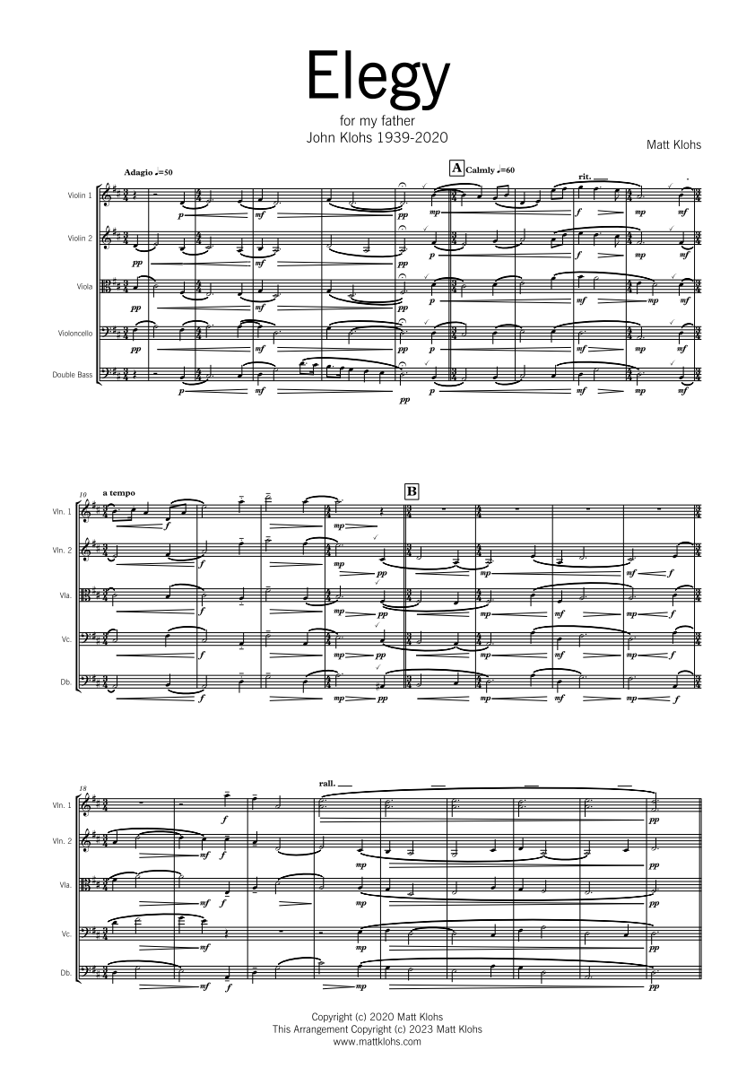 String Orchestra - Advanced - Elegy