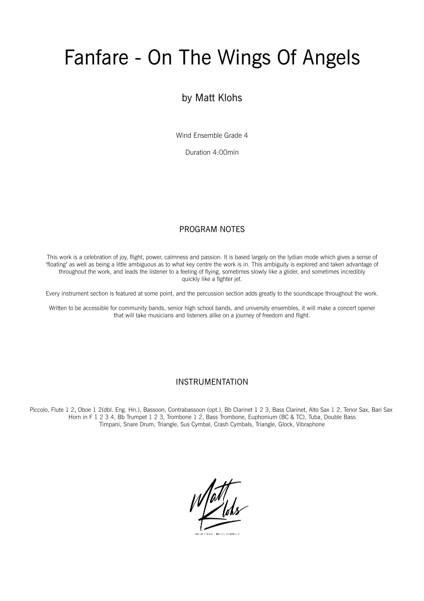 Grade 4 - Fanfare: On The Wings Of Angels