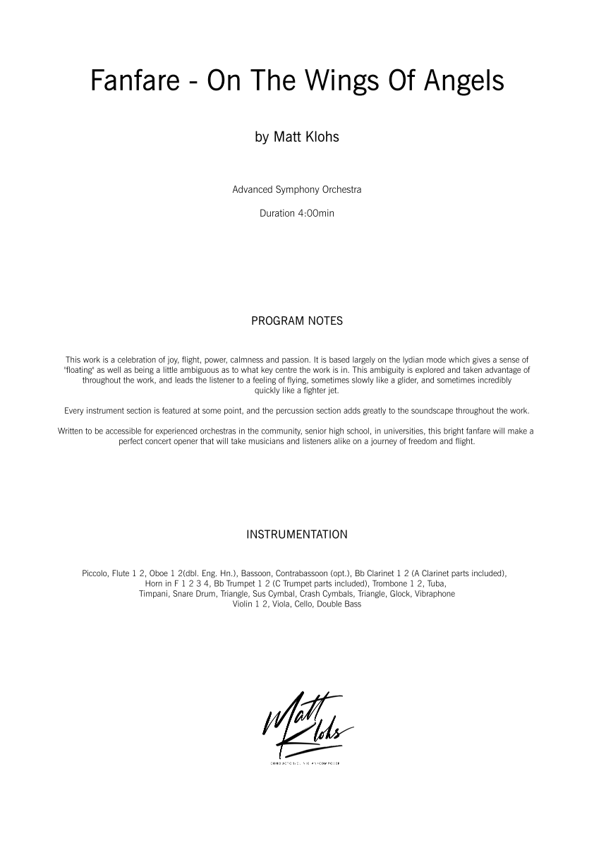 Symphony Orchestra - Advanced - Fanfare: On The Wings Of Angels