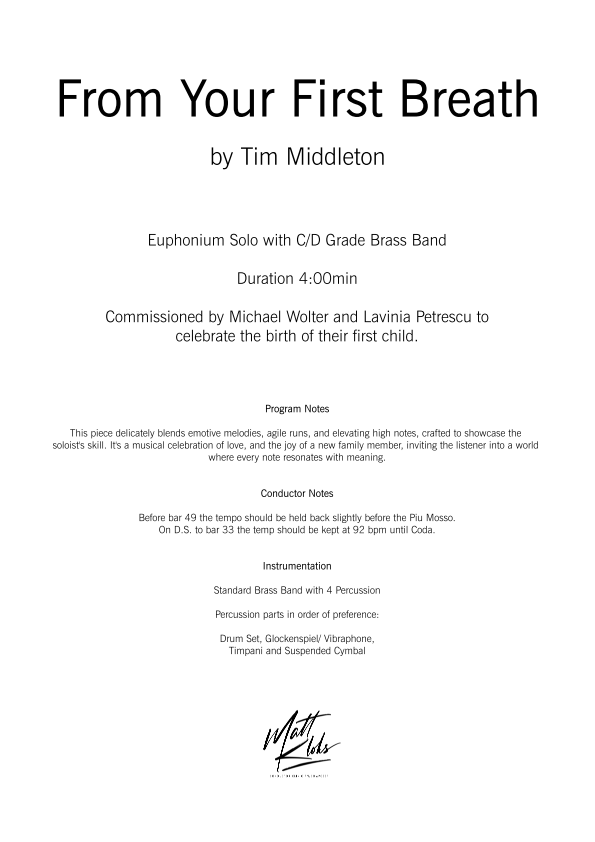 Brass Band - C/D Grade - From Your First Breath