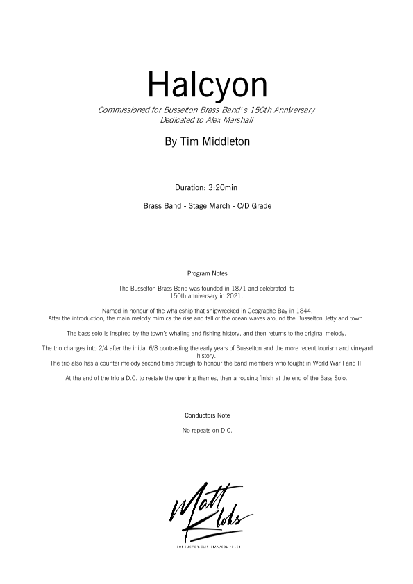 Brass Band - C/D Grade - Halcyon