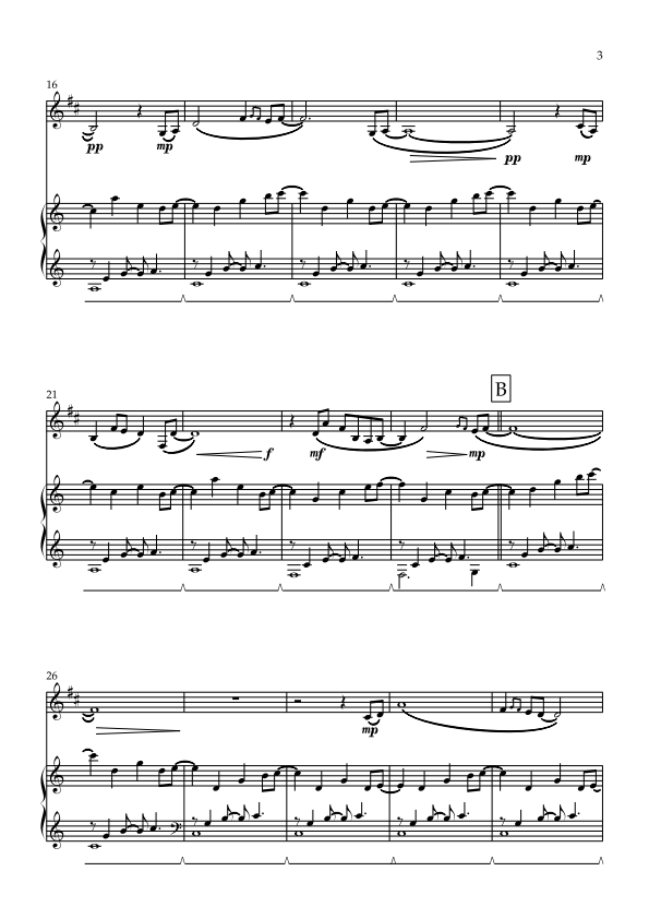 Solo Bb Clarinet with Piano Accompaniment - Hannah's Song