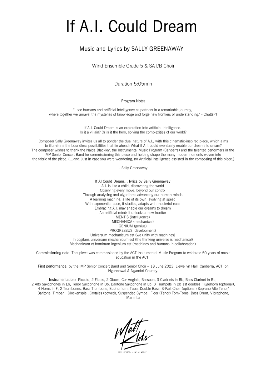 Grade 5 - If A.I. Could Dream