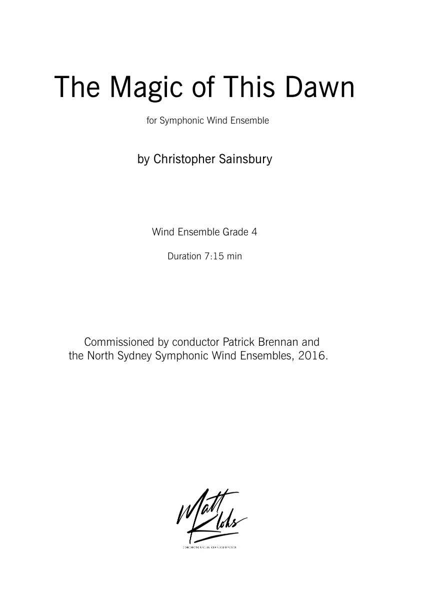 Grade 4 - The Magic Of This Dawn (Full Orchestration)