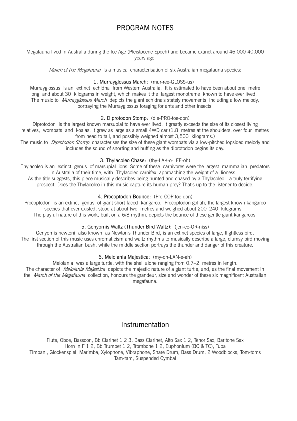 Grade 1-2 - March of the Megafauna (Suite)