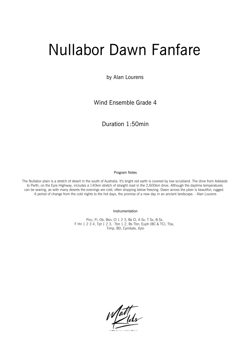 Grade 4 - Nullabor Dawn Fanfare
