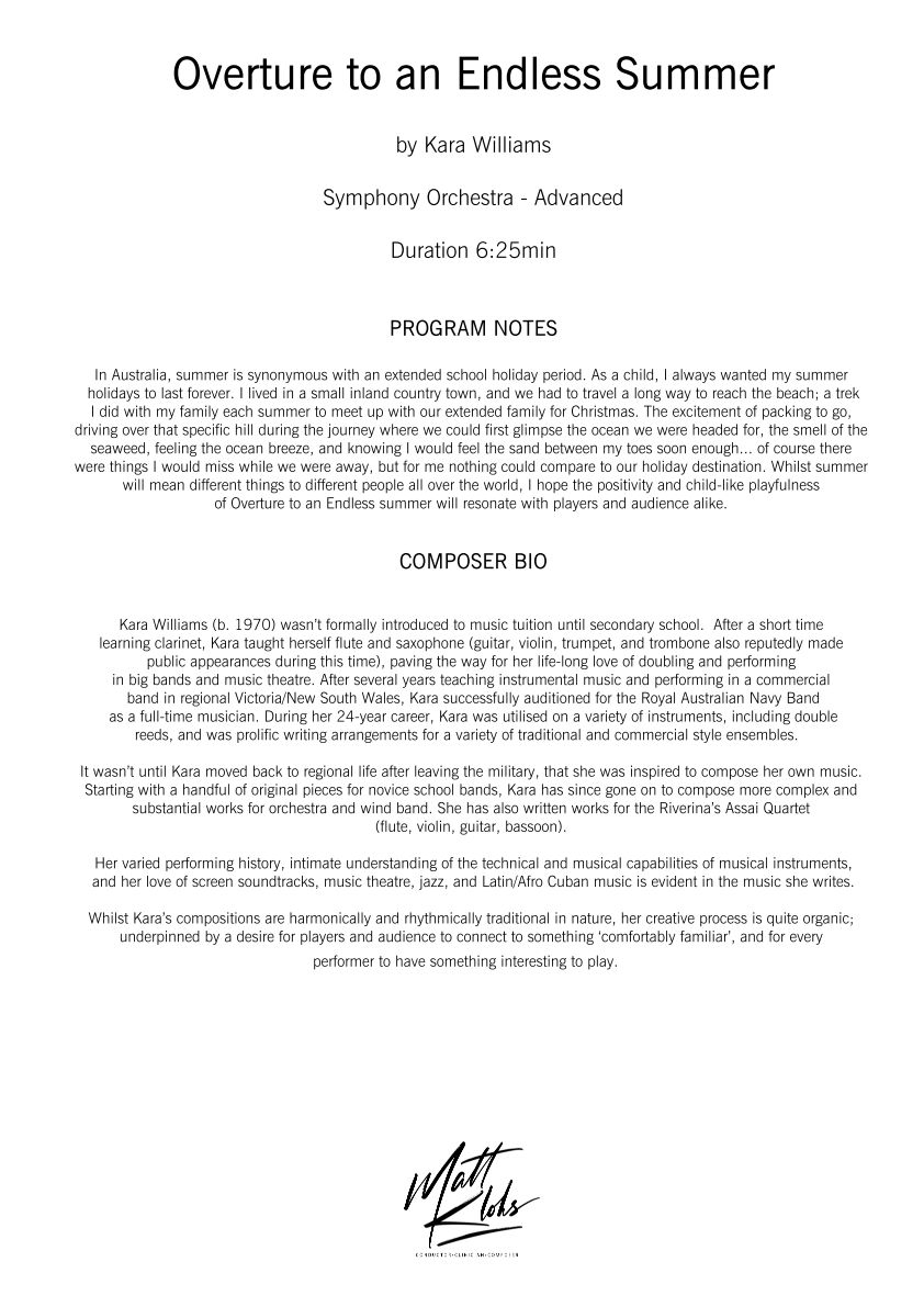 Symphony Orchestra - Advanced - Overture To An Endless Summer