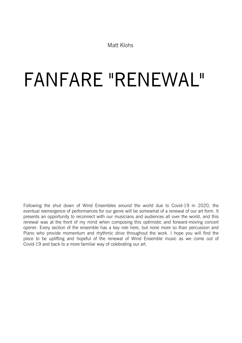 Grade 5 - Fanfare "Renewal"