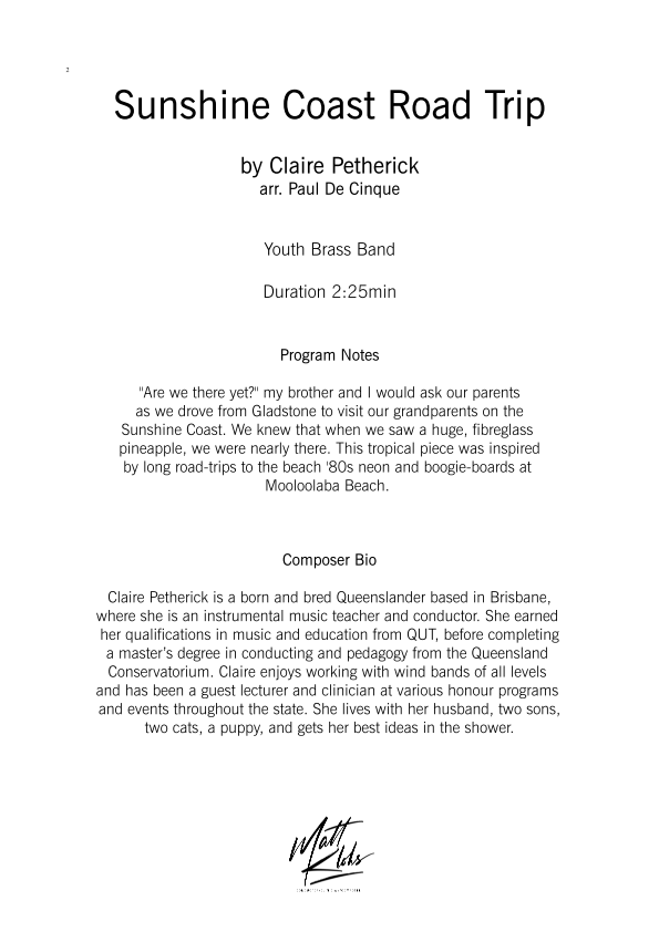 Brass Band - Youth - Sunshine Coast Road Trip