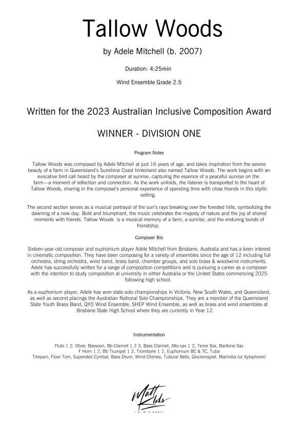 Grade 2.5 - Tallow Woods