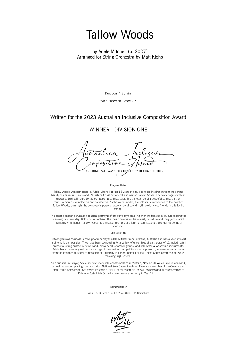 String Orchestra - Intermediate - Tallow Woods