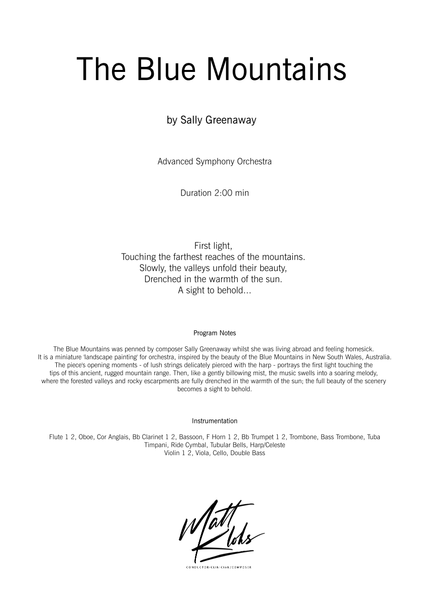 Symphony Orchestra - Advanced - The Blue Mountains