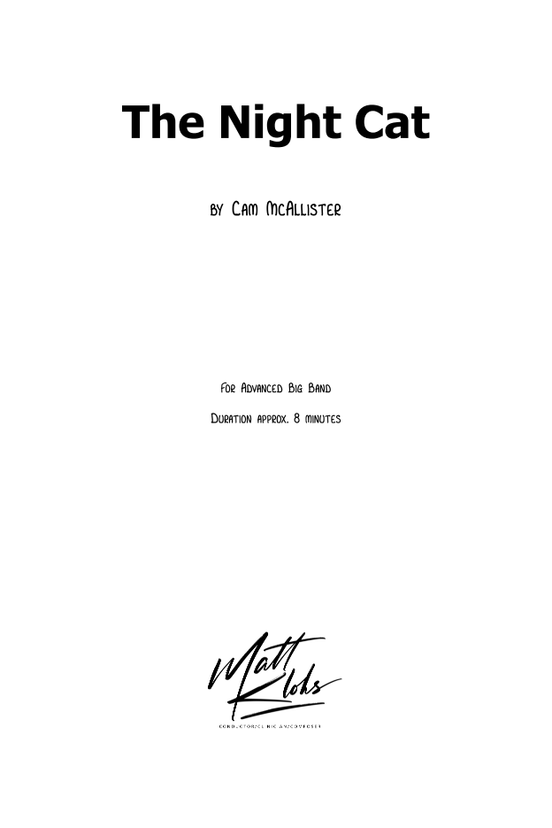 Australian Big Band - Advanced - The Night Cat