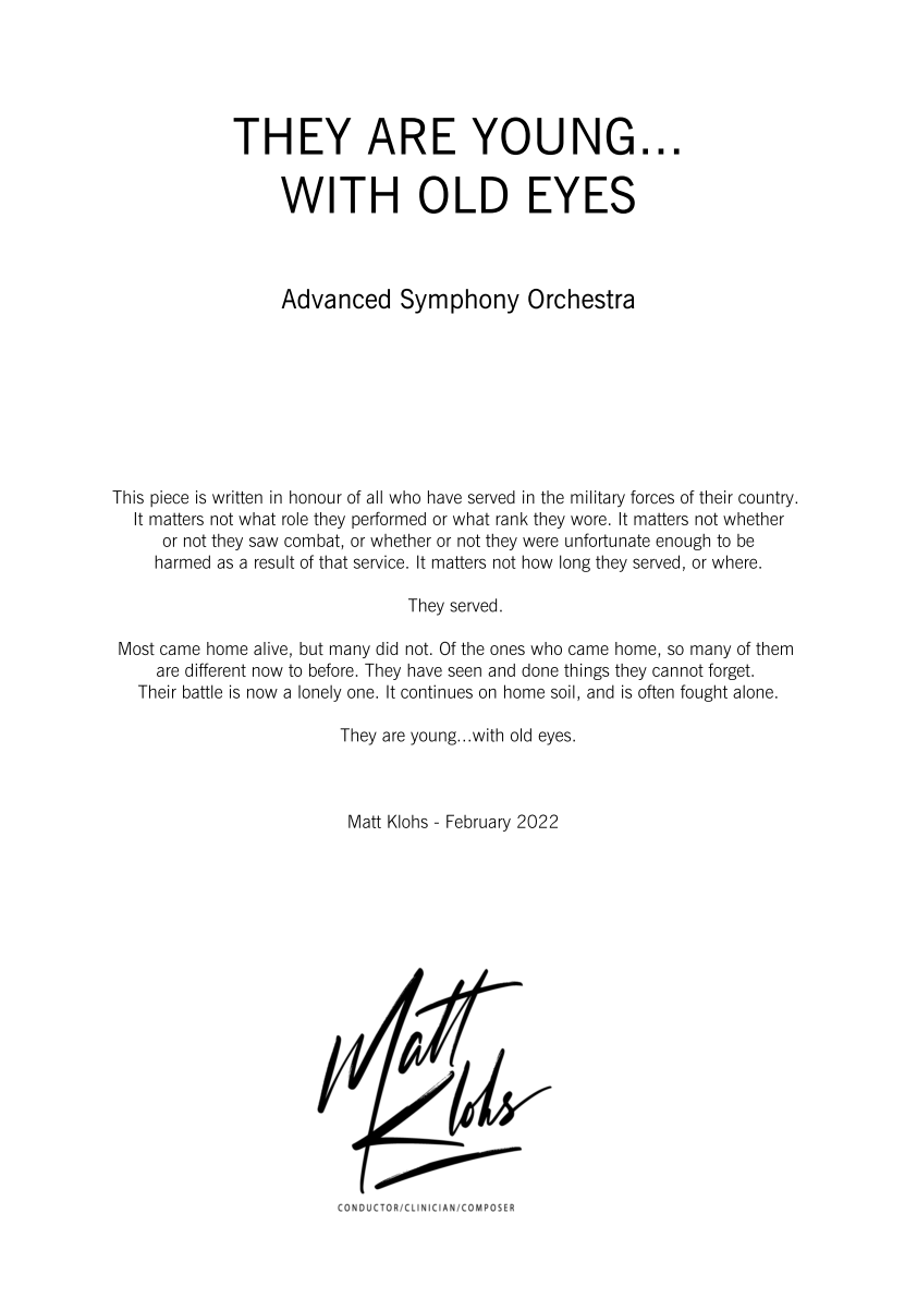 Symphony Orchestra - Advanced - They Are Young...With Old Eyes