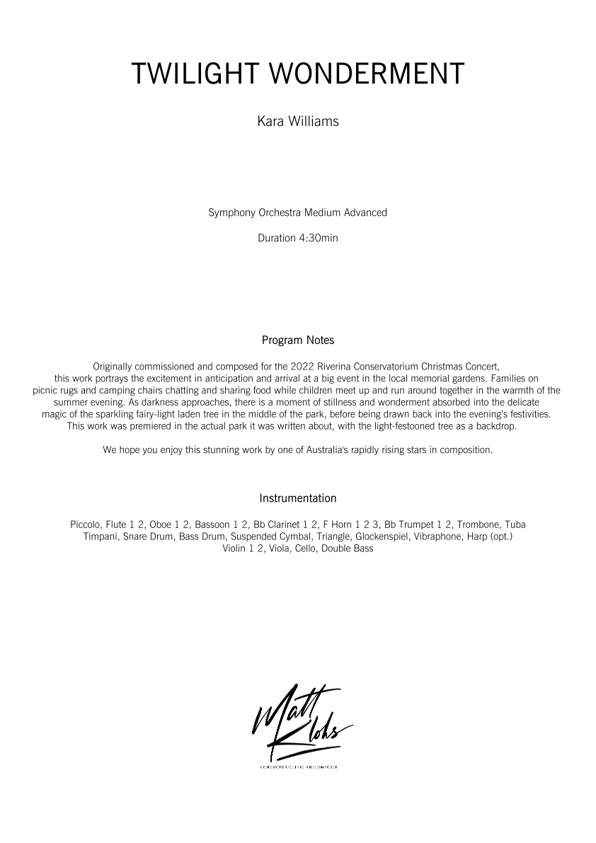 Symphony Orchestra - Advanced - Twilight Wonderment