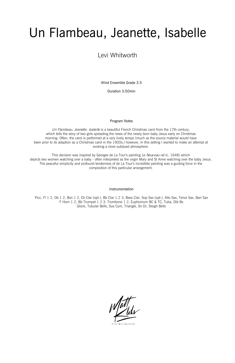 Grade 3.5 - Un Flambeau, Jeanette, Isabelle