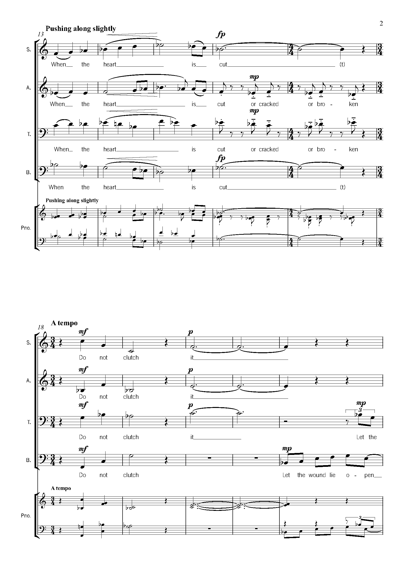 When The Heart - Medium (up to 50 Voices) SATB A Capella Choir - Anne Cawrse