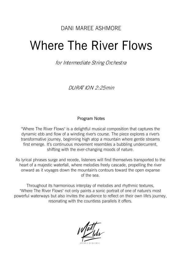 String Orchestra - Intermediate - Where The River Flows