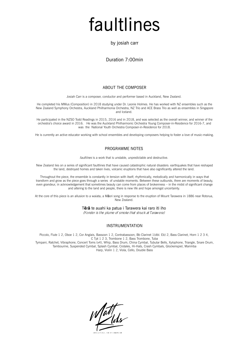 Symphony Orchestra - Professional - Faultlines