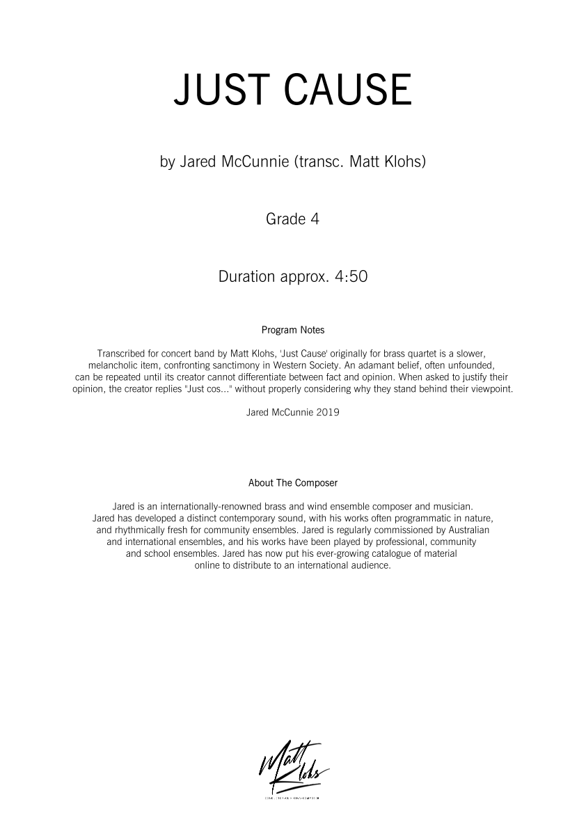 Grade 4 - Just Cause