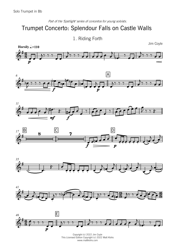Spotlight Concerto Series - Splendour Falls On Castle Walls - Trumpet